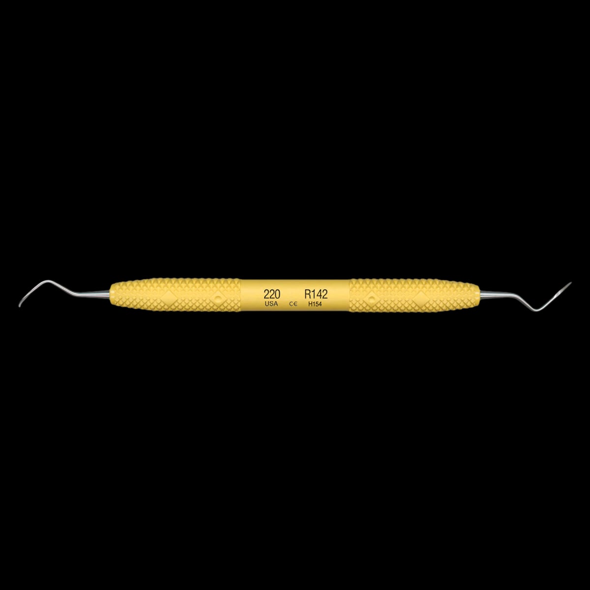 PDT Cruise 220 Posterior Sickle Scaler, Double End, Yellow Resin Handle, R142