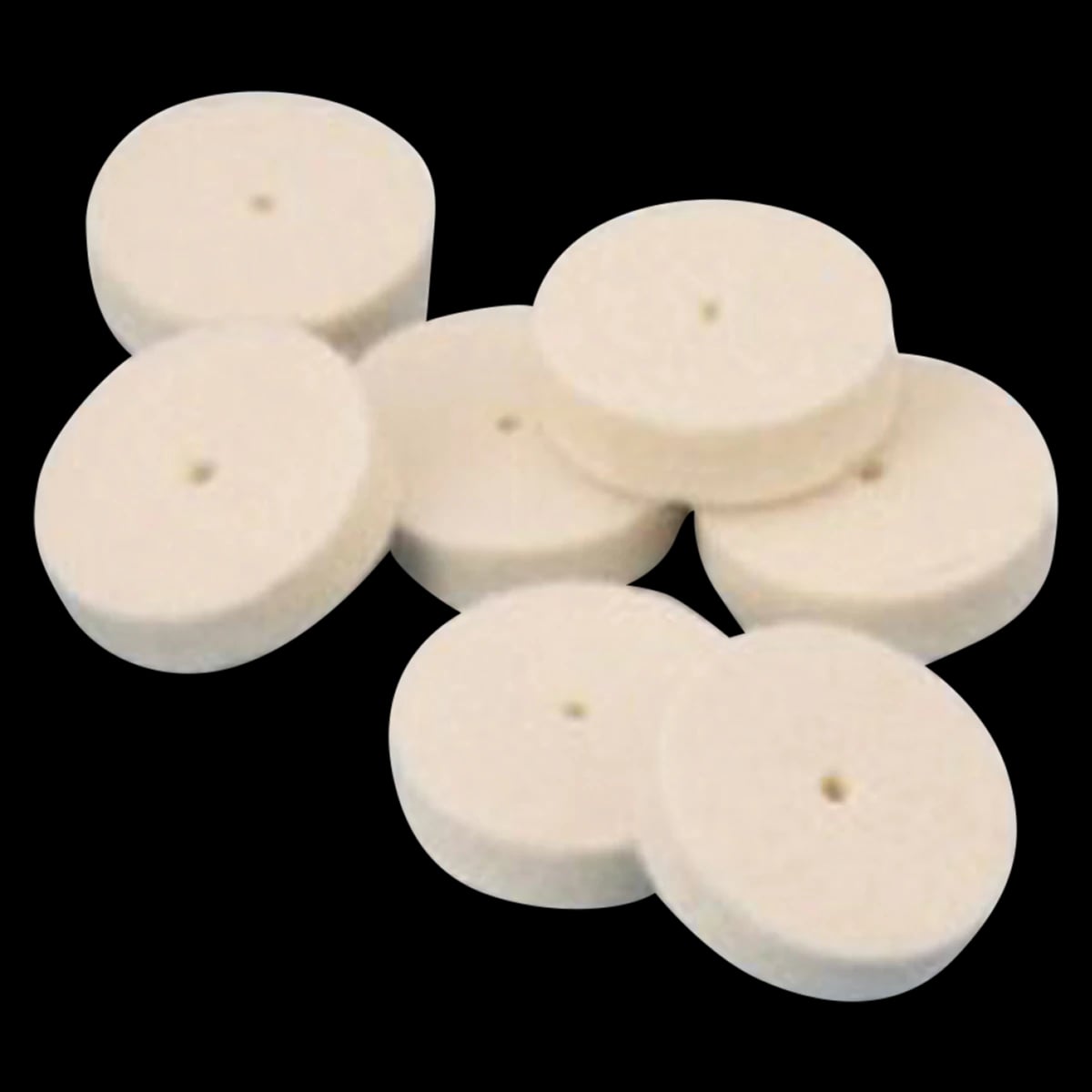 Grobet Miniature Square Edge Felt Wheels, Soft, 1" x 1/4", Box of 25