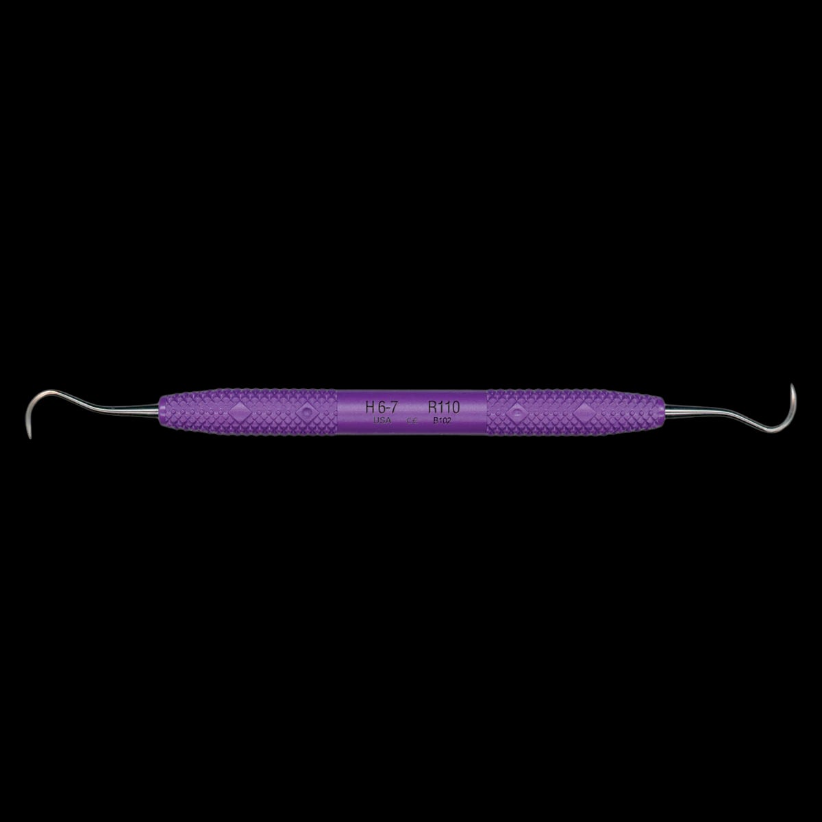 PDT Cruise Line H6/7 Double-Ended Sickle Scaler, Passionate Purple Resin Handle, 6.5" Long, R110