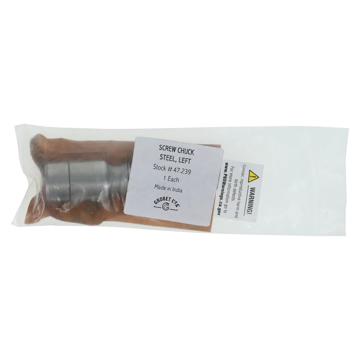 Grobet Screw Chuck, Steel, Left, Tapered, 47.239