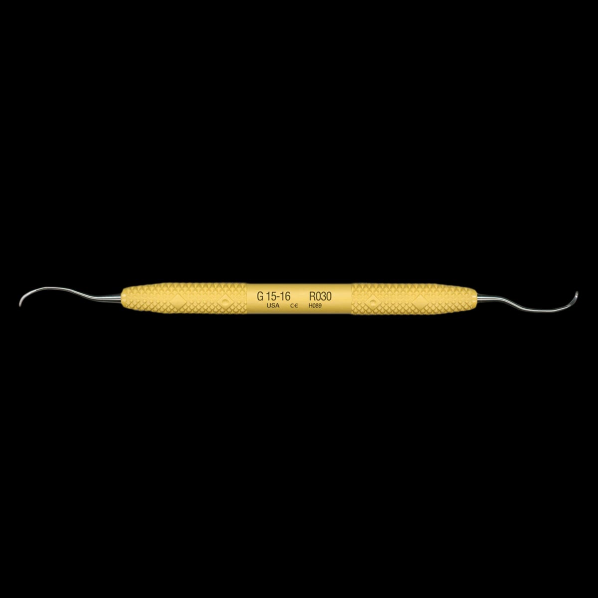 PDT Amazing Gracey 15/16 Curette, Double-Ended, Standard, Yellow Resin Handle, 6.5", R030
