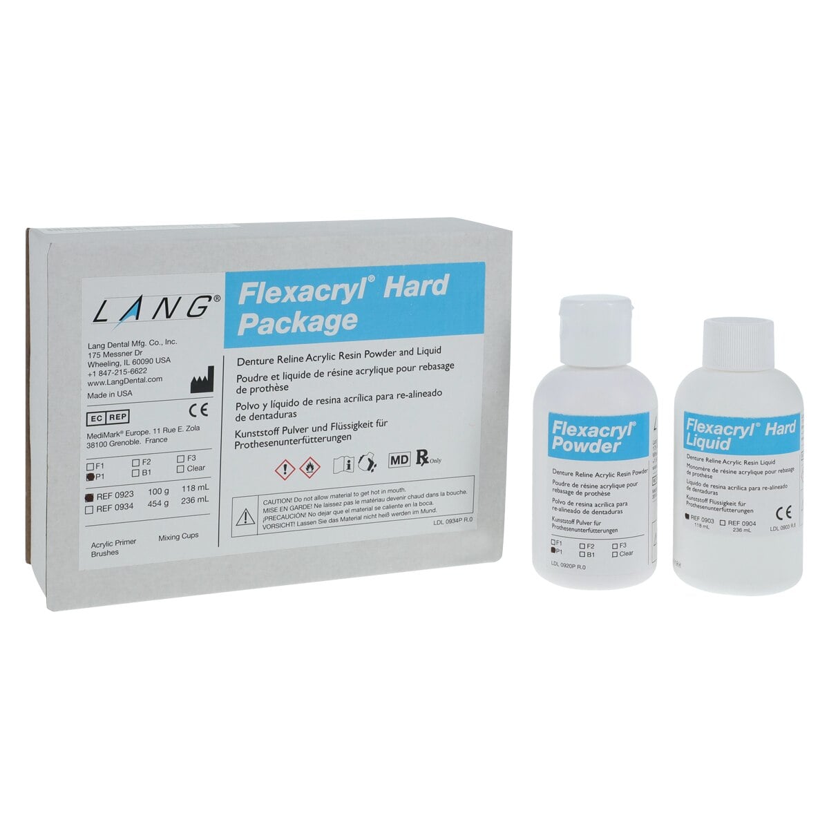 Flexacryl® P1 Hard Professional Package, 100g Powder & 118ml Liquid, Non-Latex