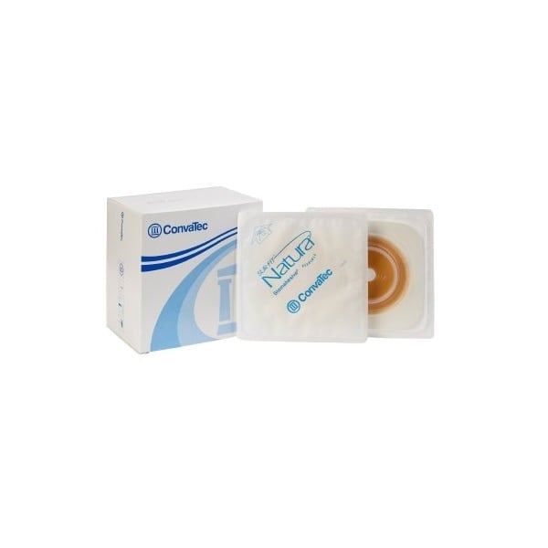 ConvaTec SUR-FIT Natura Stomahesive Flexible Cover Wafer, 1-3/4" Stoma, 4x4" Flange, White, 10/Box