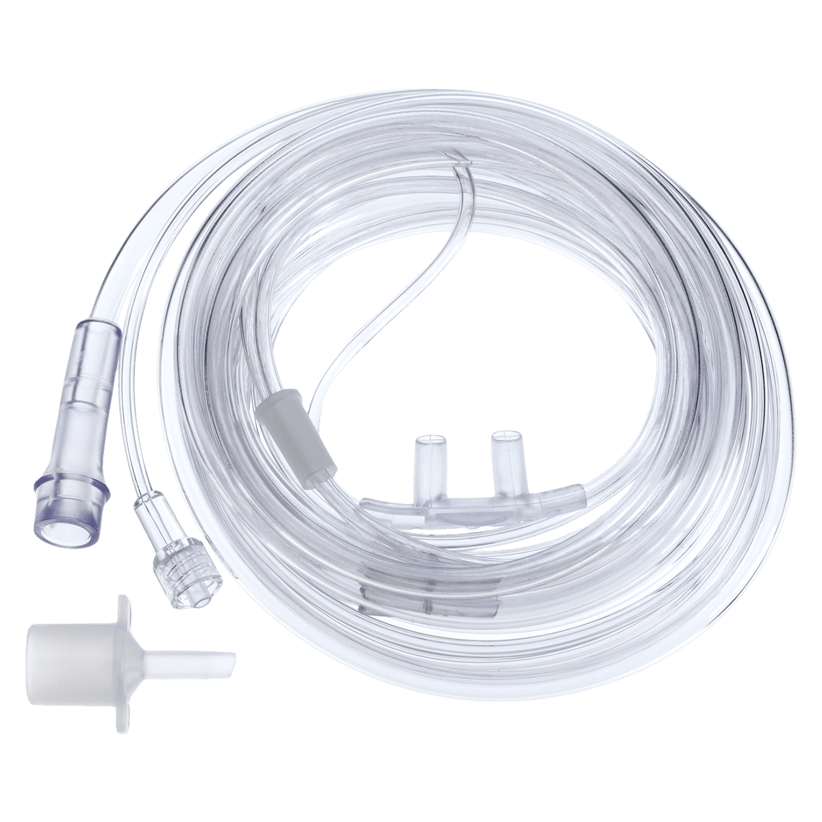 Hudson RCI Softech Bi-Flo Adult Nasal Cannula with 7' Oxygen Tubing and 7' CO2 Sampling Line, Female Luer, Disposable, Individually Wrapped, 25/Case