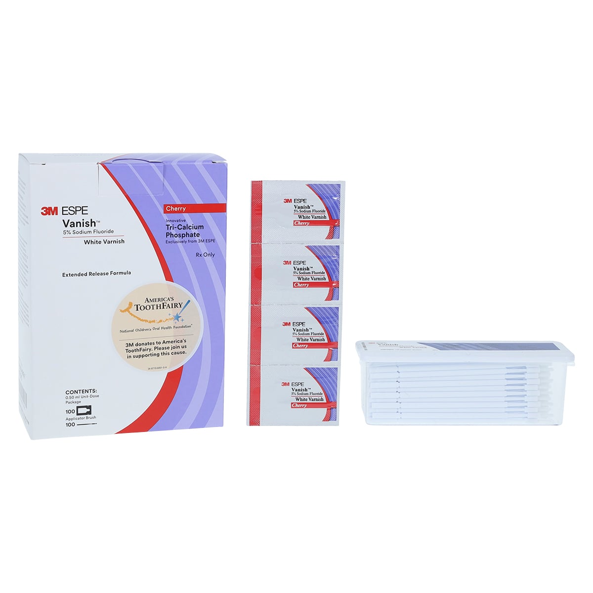 3M Vanish 5% Sodium Fluoride White Varnish, Cherry Flavor, Unit Dose, 0.5 mL, 1000/Bx, 12151C