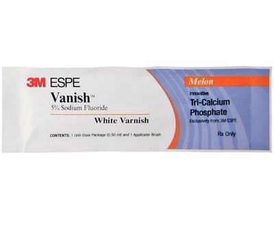 3M Vanish 5% Sodium Fluoride White Varnish, Melon Flavor, Unit Dose, 0.5 mL, 1000/Pk, 12151L