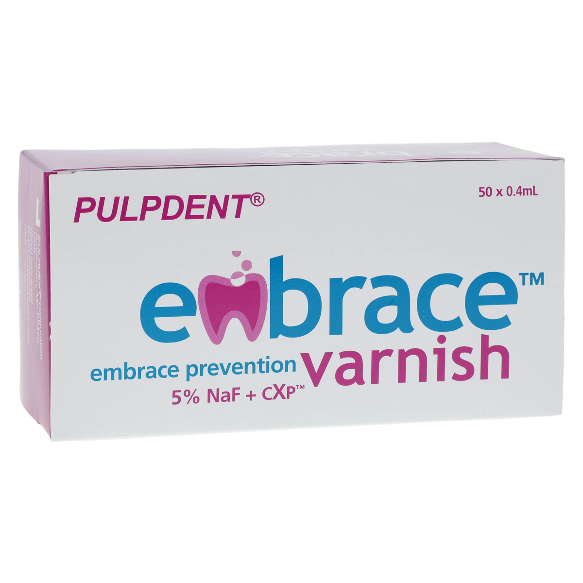 Embrace Varnish 5% Sodium Fluoride with CXP, Unit Dose, 0.4 ml, Bubble Gum, 50/Pk, FV50