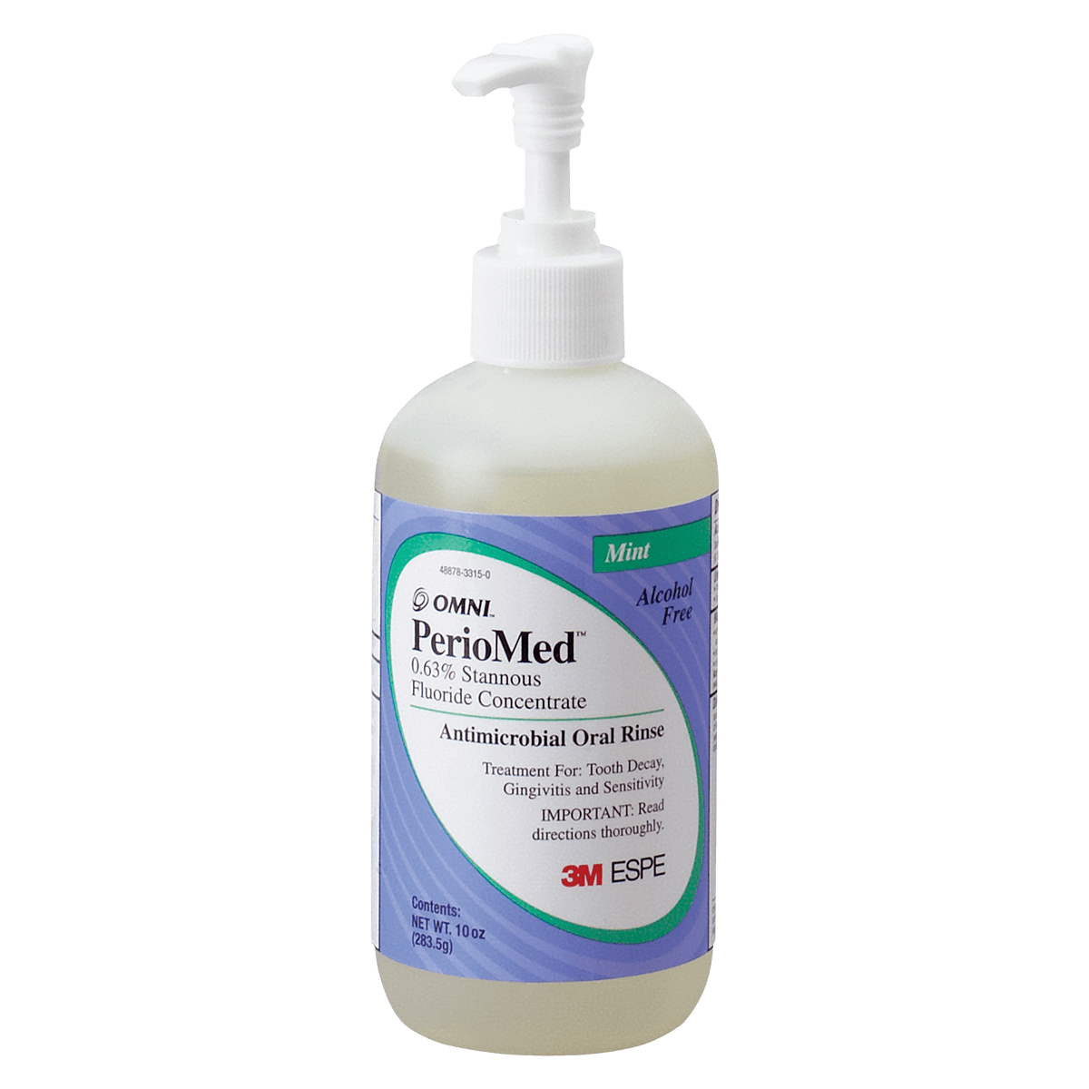 PerioMed 0.63% Stannous Fluoride Oral Rinse Concentrate, Mint, 10 oz Bottle with Pump, 12105M