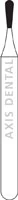 NTI FG Diamond Bur, Medium Grit, Pear Shape, 0.8 mm Diameter, 2.5 mm Length, Friction Grip, #830-008M, 5/Pack