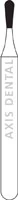 NTI FG Diamond Bur, Medium Grit, Pear Shape, Friction Grip, 0.9 mm Diameter x 2.7 mm Length, #830-009, 5/Pkg