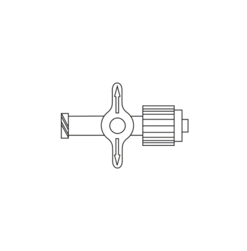Discofix 1-Way Stopcock, 0.20mL Priming Volume, Female Luer Lock/Spin Connector, Port Cover, Non-DEHP/Non-PVC, Sterile, Latex-Free, 100/Case