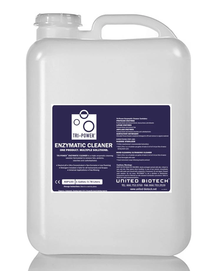 Tri-Power Enzymatic Cleaner, 1 Gallon Bottle, 4/Case