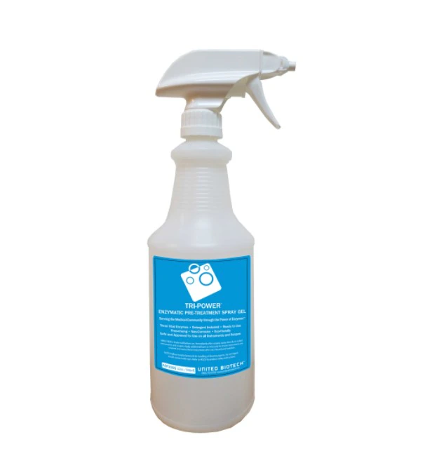 Tri-Power Enzymatic Spray Cleaner, 32 oz Spray Bottle, 12/Case