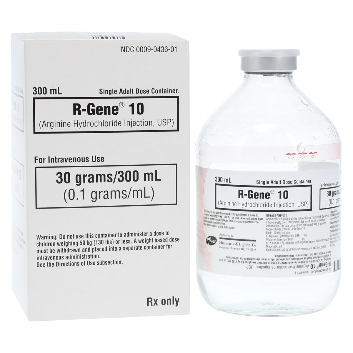 R-Gene 10 Injection, 0.1g/mL, 300mL Glass Vial, Pfizer