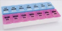 Mediplanner 7 Days AM-PM Pill Organizer, Reusable, Color Coded, Each