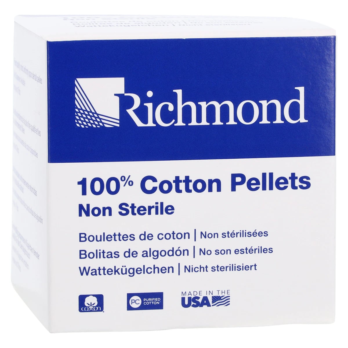 Richmond Dental Cotton Pellets, Size 4 (1/8" Diameter), 3000/Box, 100109