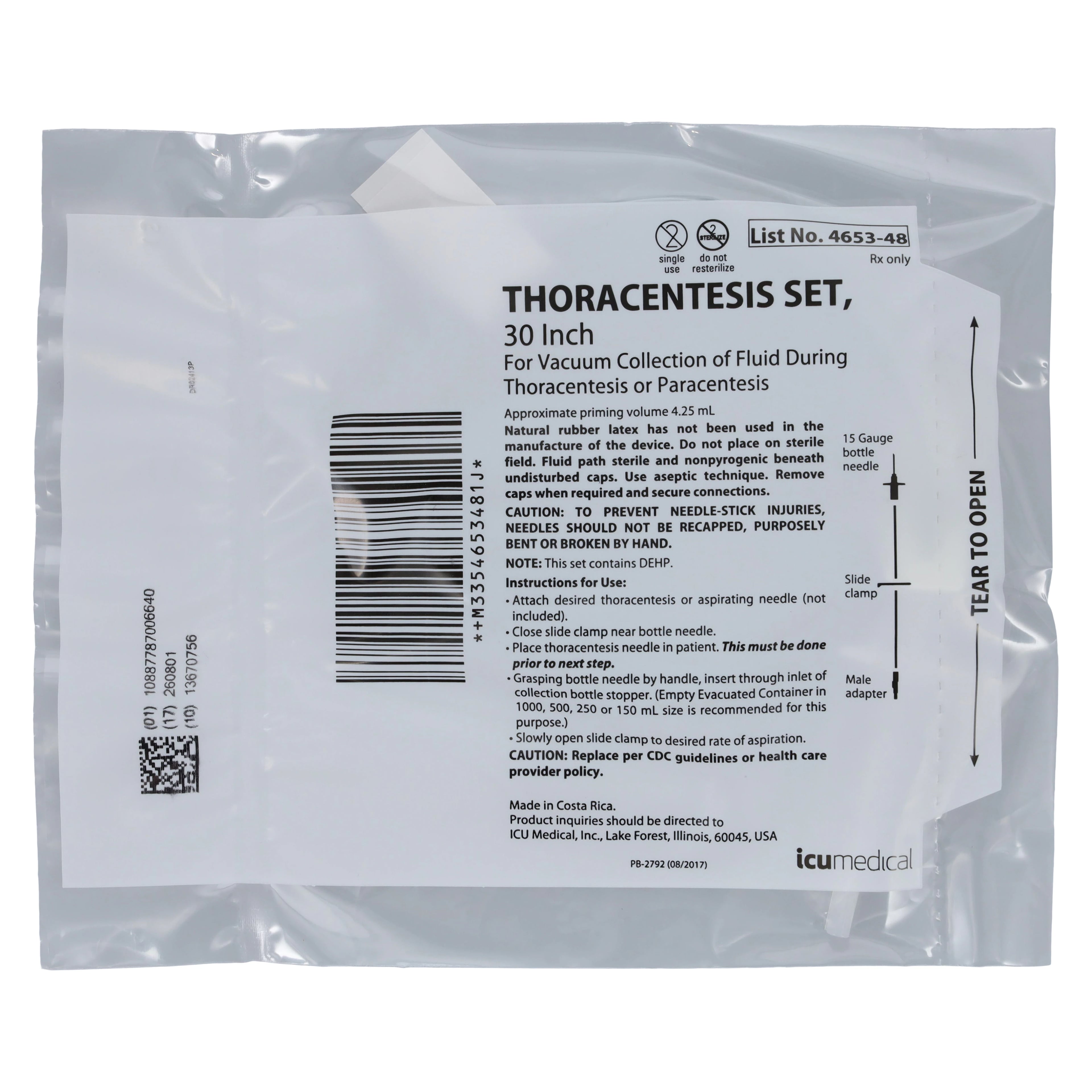 Portex Thoracentesis Set, Sterile, 30" Catheter, Single-Use