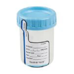 Gent-L-Kare Specimen Container, 4.5 oz, Graduated, Translucent with Purple Lid, 100/Case