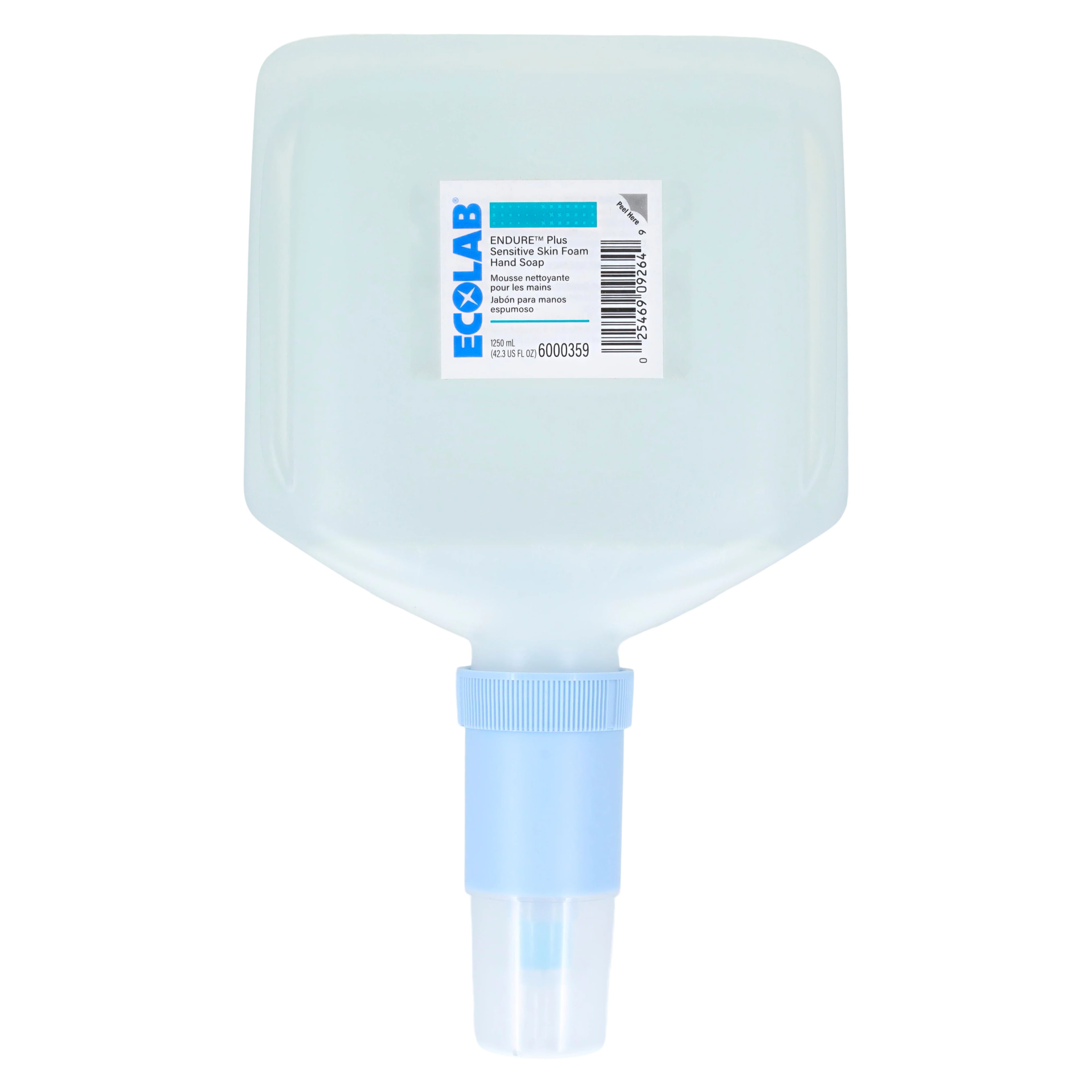 Ecolabs Endure Plus Foam Hand Soap, Sensitive Skin, Fragrance Free, 1250 mL Refill, 4/Case