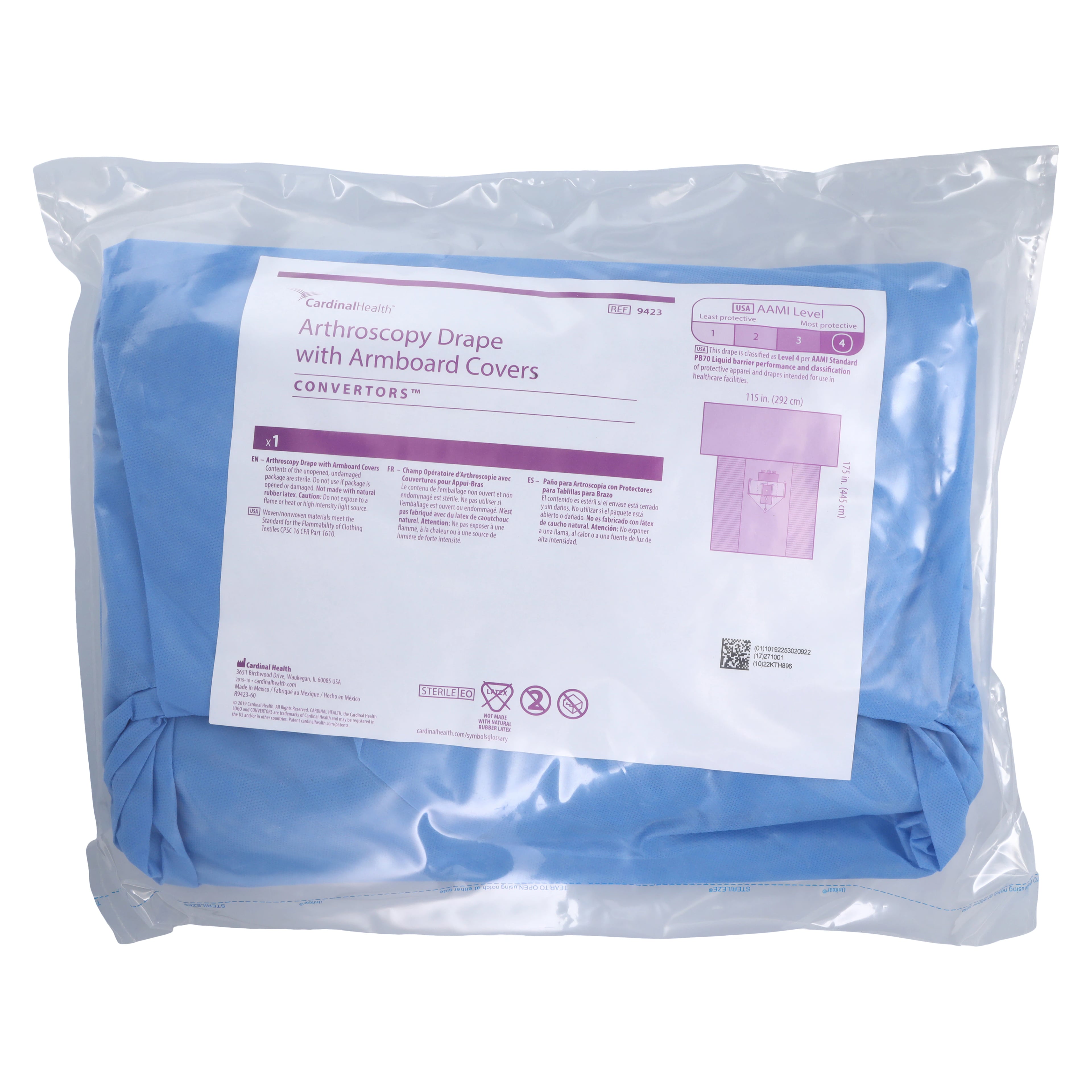 Convertors Tiburon Sterile Arthroscopy Drape, 116x175 cm, 2-1/2" Fenestrated