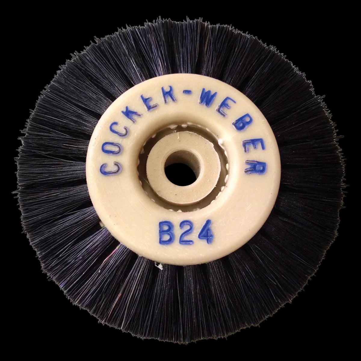 Cocker-Weber Lathe Wheel Brush, Plastic Hub, Chungking Bristle, Stiff, 12/Package
