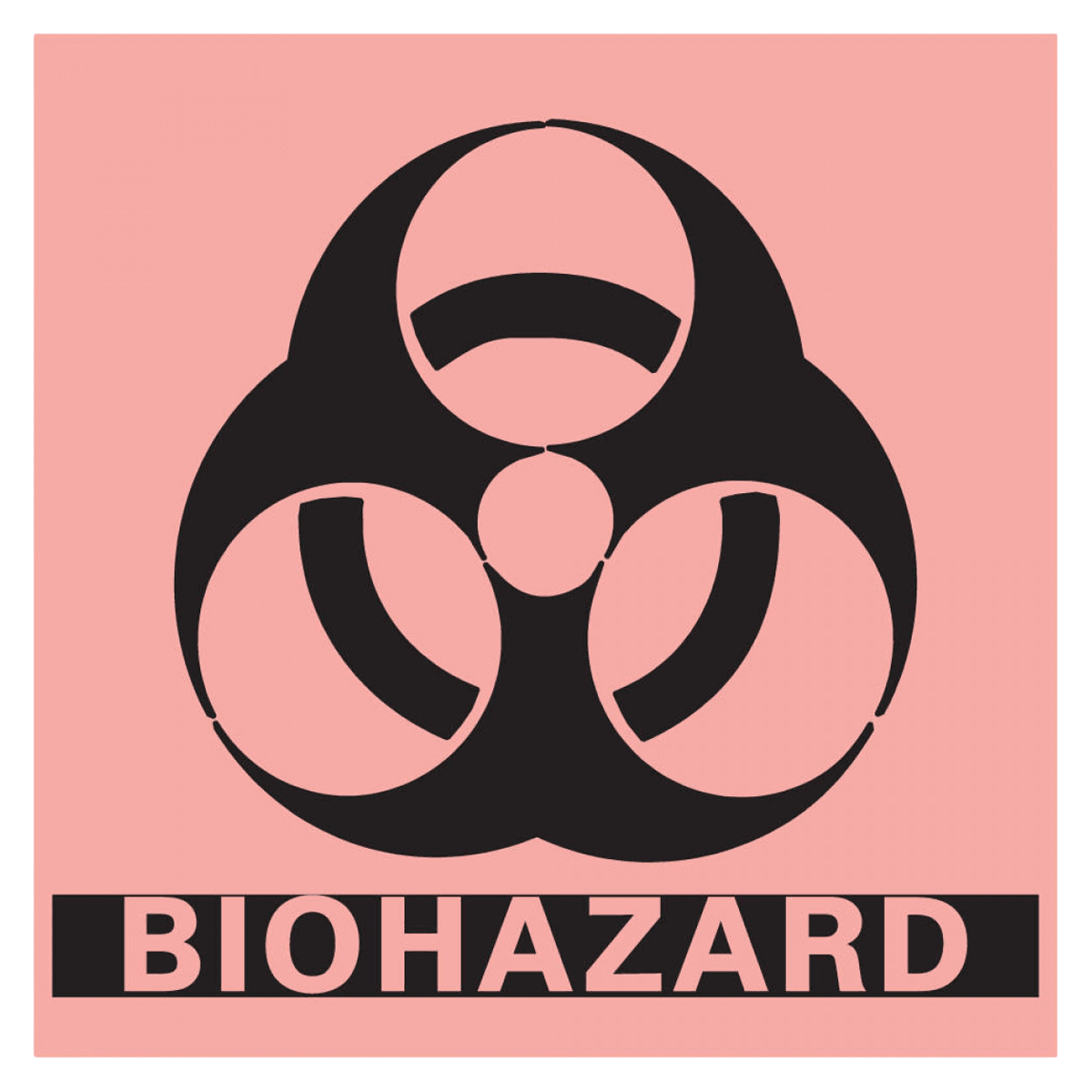 Precision Dynamics Biohazard Pre-Cut Labels, 5" x 5", 250 per Roll