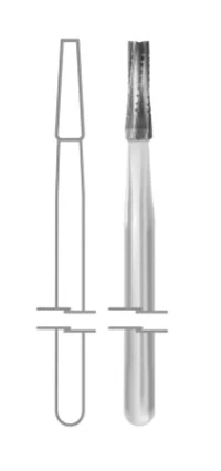 Midwest Oral Surgical Carbide Bur FGOS 702-L, Taper Flat End Crosscut, Long, 1.6mm Diameter, 10/Pk, 389651
