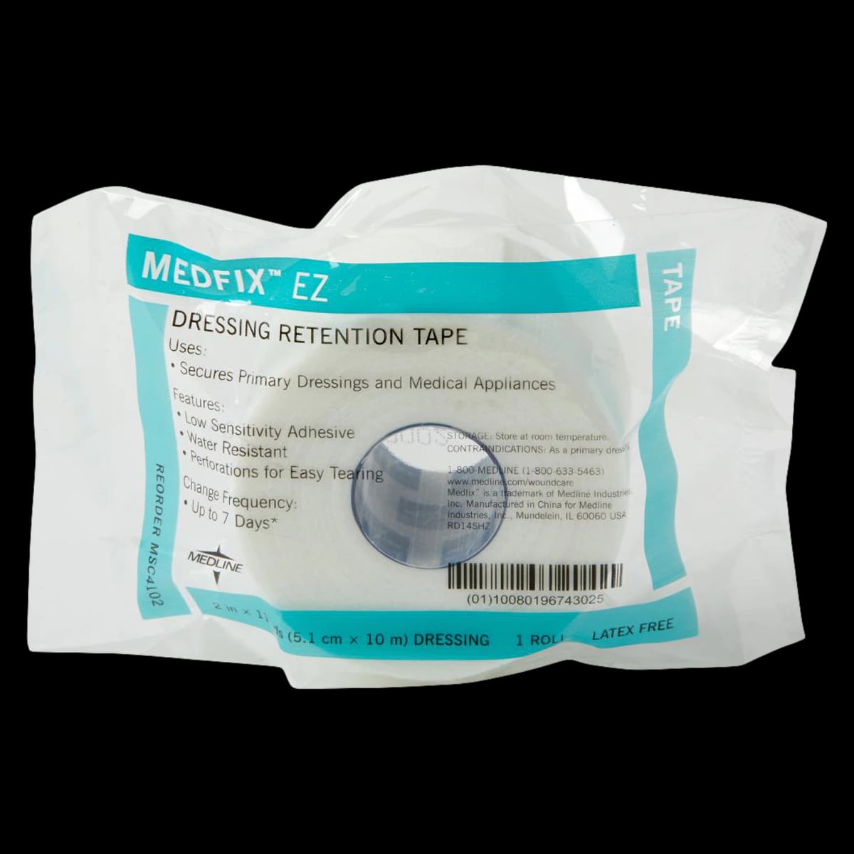 Medline Medfix EZ Fabric Tape, Linerless, 2" x 11 yd, White, 12/Box