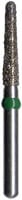 Midwest® Multi-Use Diamond Bur FG #856L-016M, Medium Grit, Taper Long Round End, 1.6 mm Diameter, 9.0 mm Length, Friction Grip, 5/Pkg
