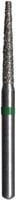 Midwest® #848/016 Coarse Multi-Use Diamond Bur, Taper Flat End, Long, Friction Grip Short Shank, 1.6 mm Diameter, 10.0 mm Length, Green Ring, 5/Pkg