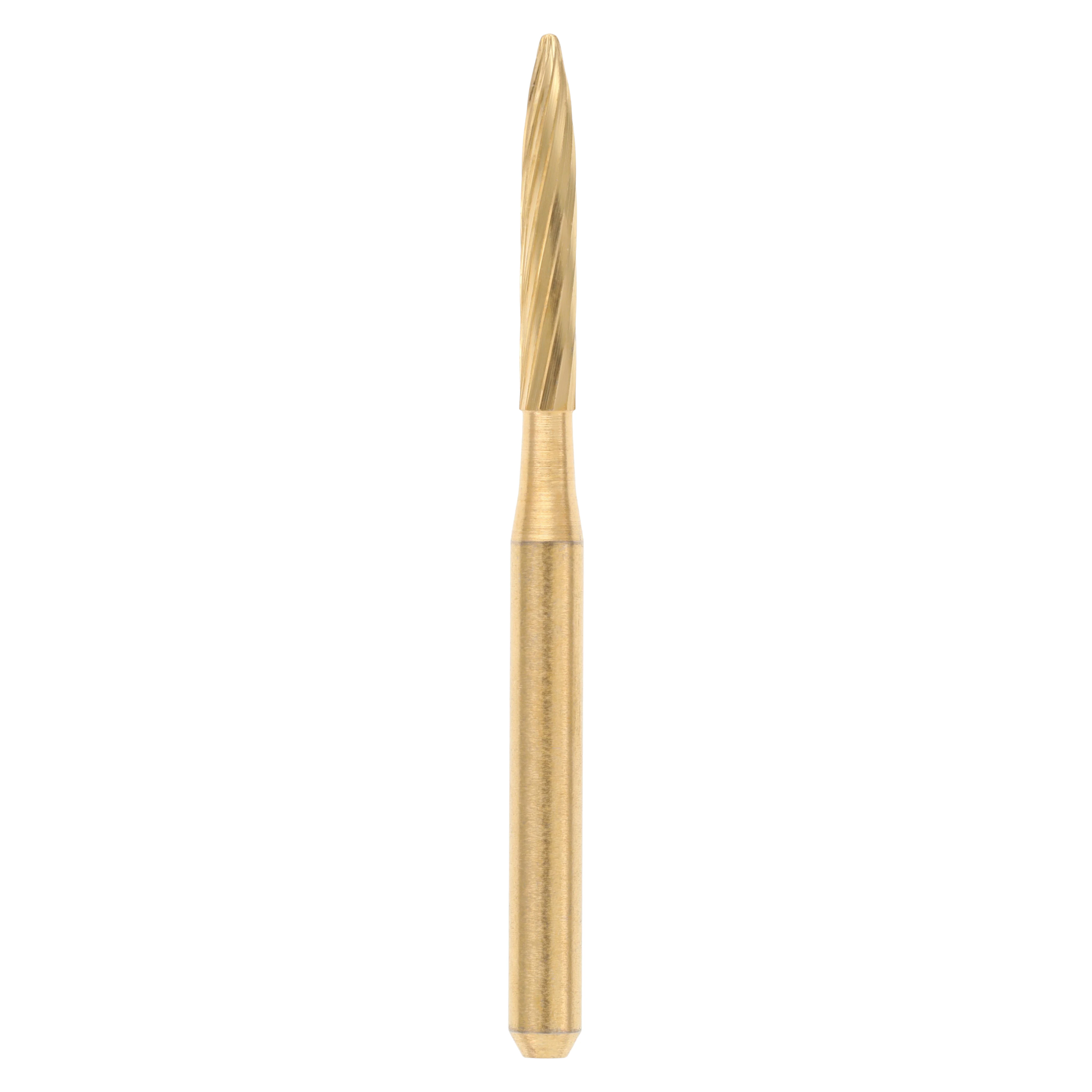 Midwest Once Sterile Trimming & Finishing Carbide Bur, FG, Flame, #48L-012, 1.2 mm Diameter, 10/Pkg, 319548