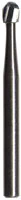 Midwest Operative Carbide Bur, Round #2, Friction Grip Short Shank, 1.0 mm Diameter, 6 Flutes, 10/Pkg, 389404