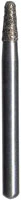 Midwest Multi-Use Diamond Bur FG #1169D-009M, Medium Grit, Round End Taper, 0.9 mm Diameter, 3.0 mm Length, Friction Grip, 5/Pkg
