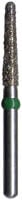 Midwest Multi-Use Diamond Bur FGSS #856L-016SC, Super Coarse, Taper Long Round End, 1.6 mm Diameter, 9.0 mm Length, Black Ring, 5/Pkg