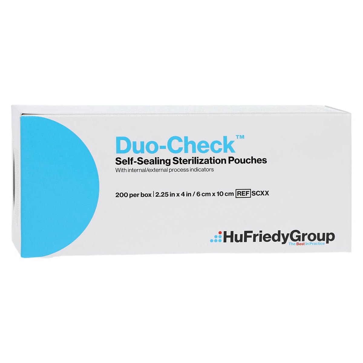 Crosstex Duo-Check Self-Seal Sterilization Pouches, 2.25" x 4", Blue Tint, 200/Box, SCXX