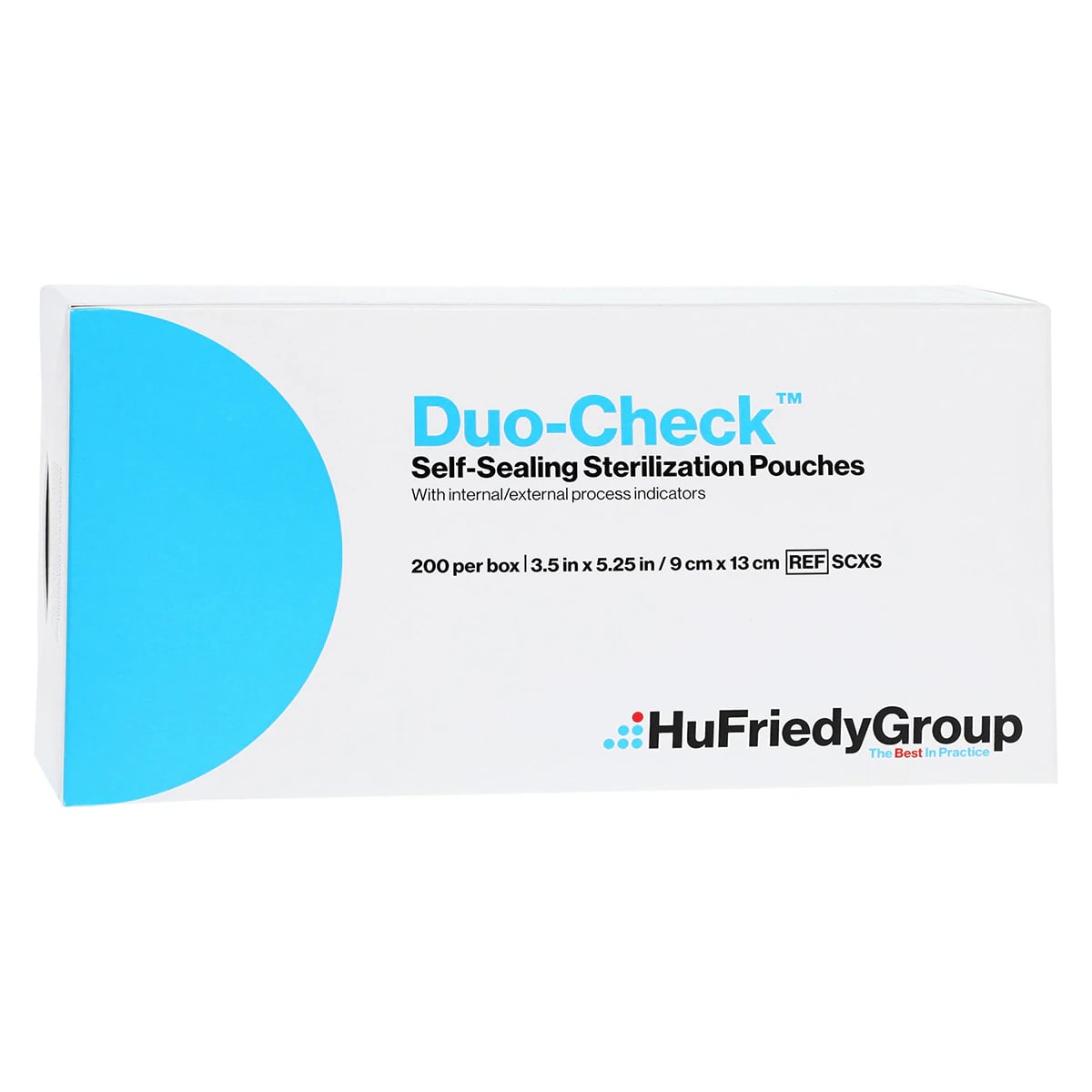 Crosstex Duo-Check Self-Seal Sterilization Pouches, 3.5" x 5.25", Blue Tint, 200/Box, SCXS