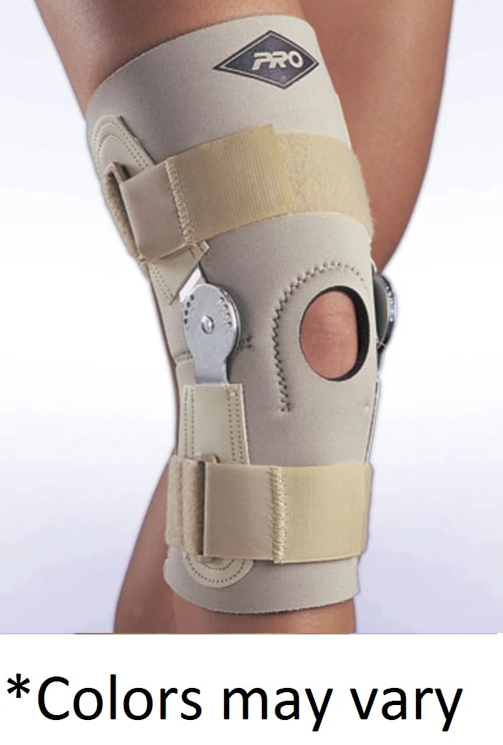 Pro Orthopedic Devices Long Knee Brace, Black Neoprene, Size Large (15.25-17"), Left/Right