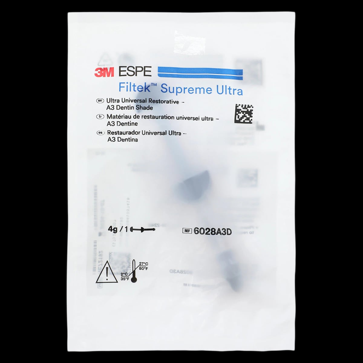 3M Filtek Supreme Ultra Universal Restorative Syringe Refill, Dentin Shade A3D, 4 g, 1/Pk, 6028A3D
