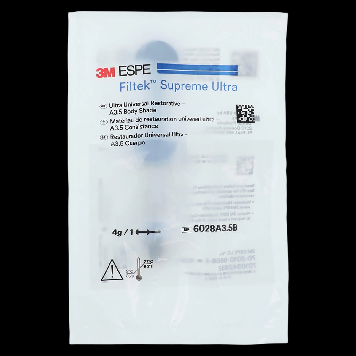 3M Filtek Supreme Ultra Universal Restorative Syringe Refill, A3.5 Body, 4g, 6028A3.5B
