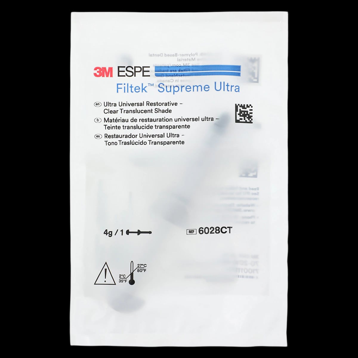 3M Filtek Supreme Ultra Universal Composite, Clear Translucent, 4g Syringe Refill