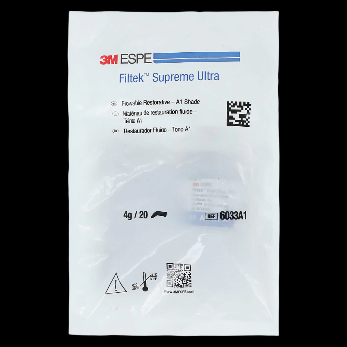 3M Filtek Supreme Ultra Flowable Restorative, Cavifil Capsule Refill, 0.2 g, Shade A1, 20/Pk, 6033A1