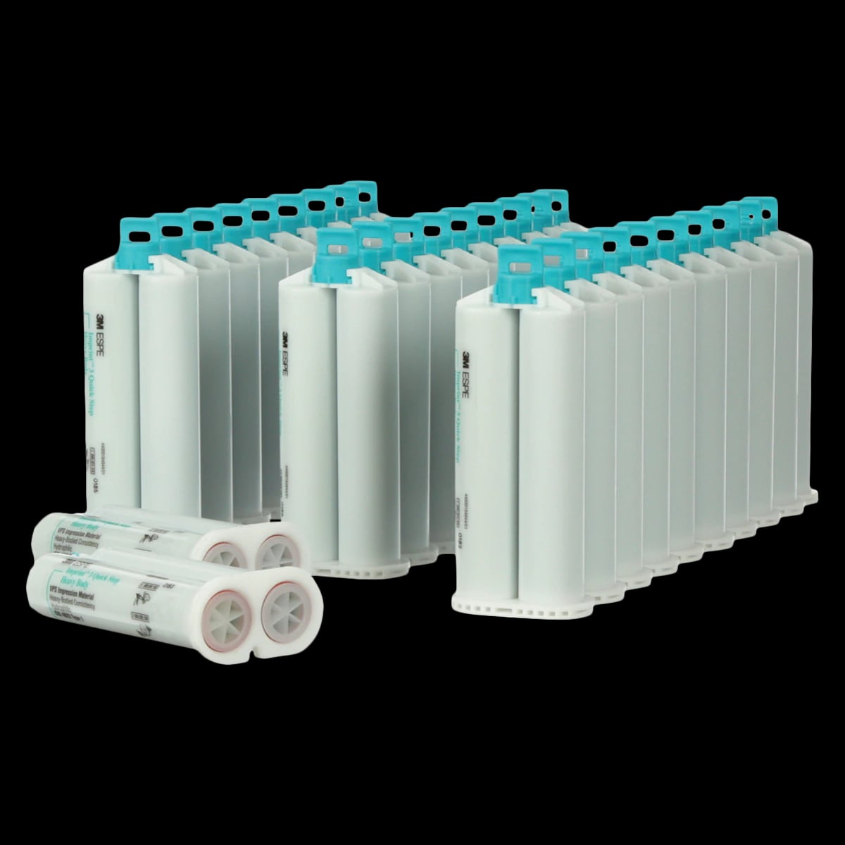 3M™ Imprint™ 3 Quick Step Heavy Body VPS Impression Material Jumbo Refill, 30 x 50 mL Garant Cartridges, Green/Teal, 10971J