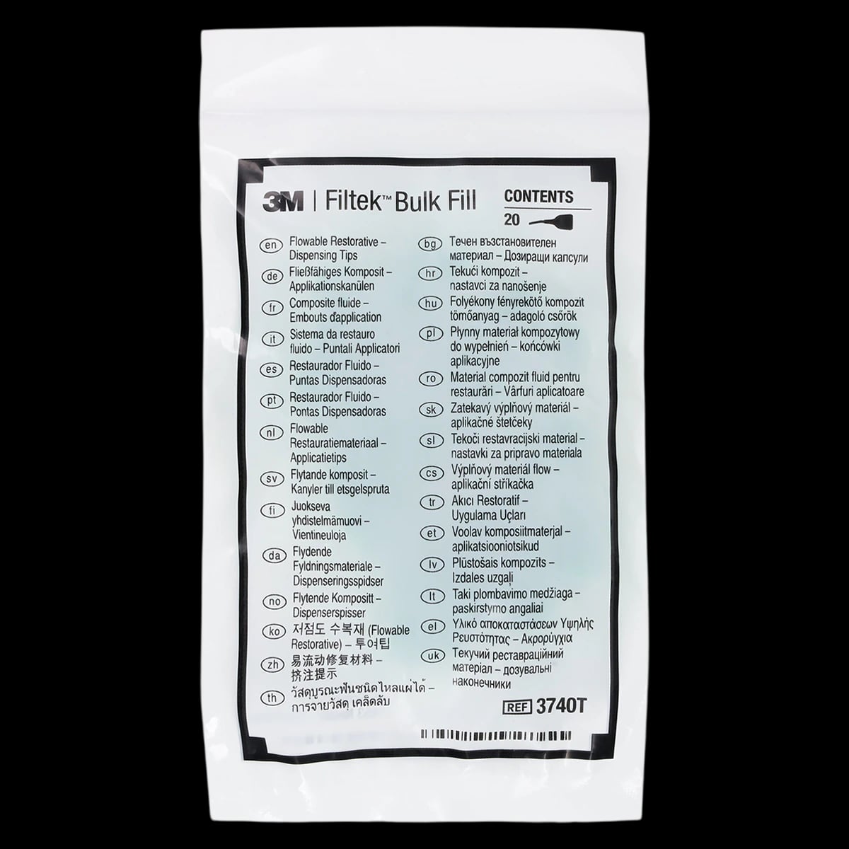 3M Filtek Bulk Fill Flowable Restorative Dispensing Tips, 19 Gauge, Green, 20/Pk, 3740T