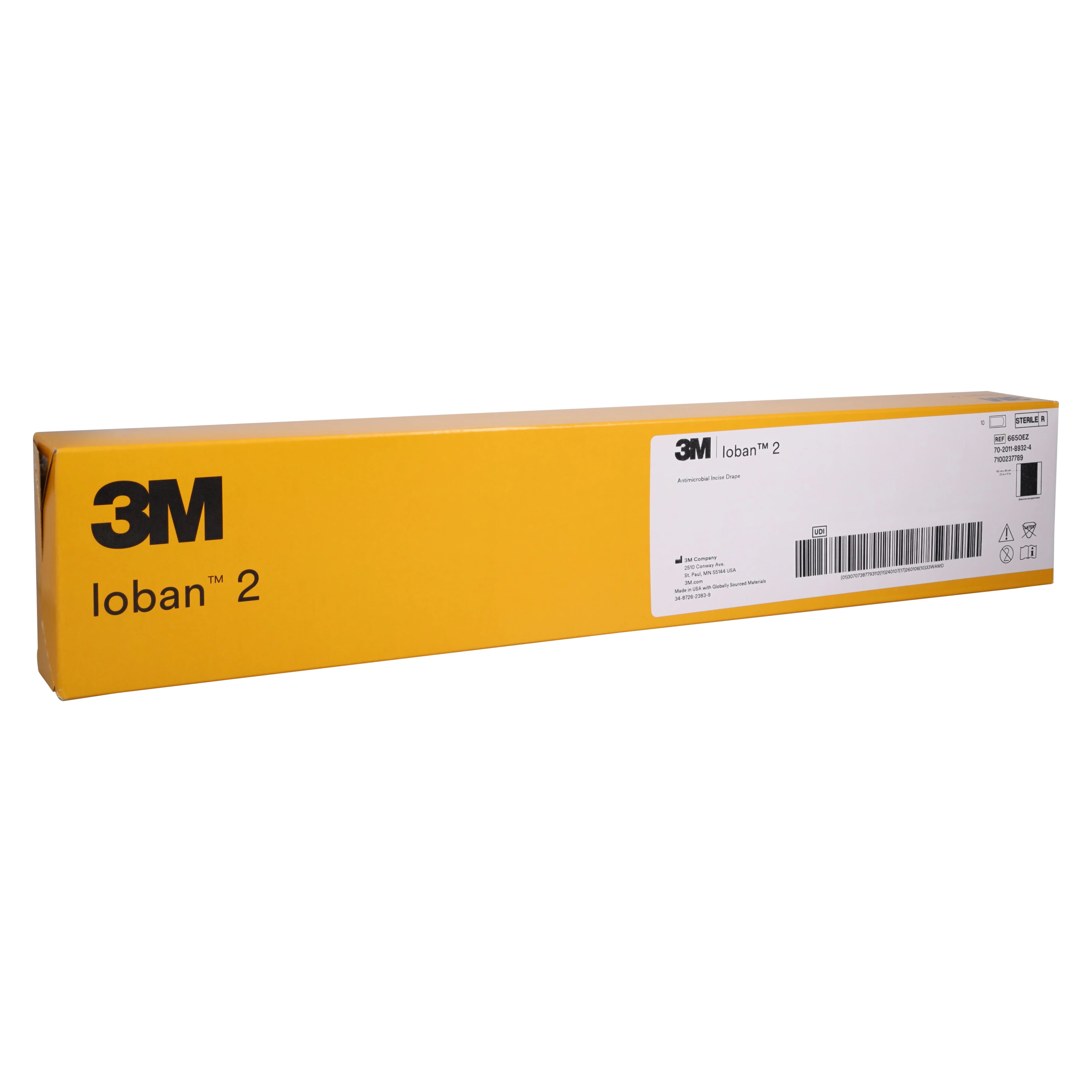 3M IOBAN 2 Antimicrobial Incise Drape, 23" x 17", Non-Fenestrated, 10/Bx, 6650EZ