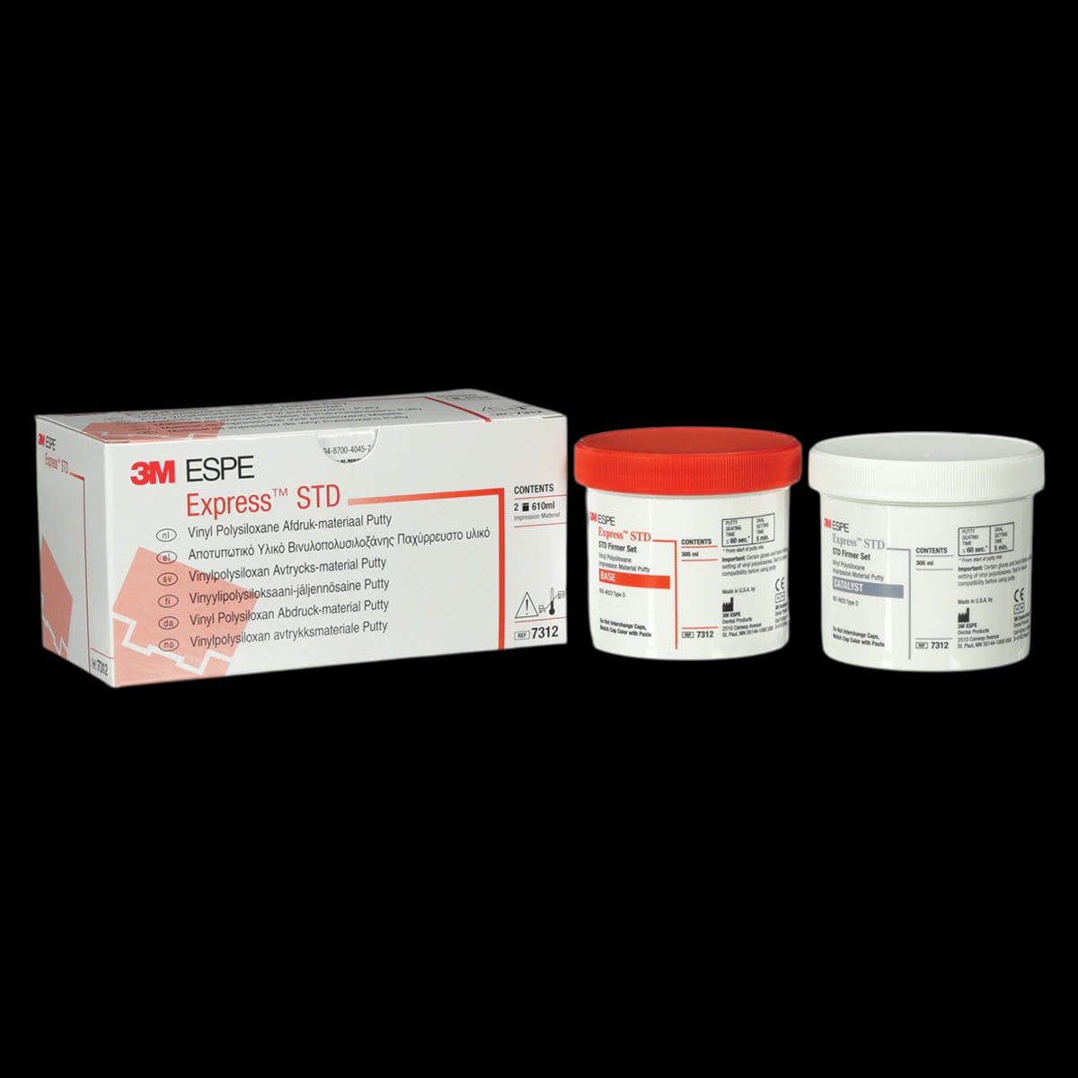 3M Express STD VPS Impression Material Putty Kit, Firm Set, 610 mL (2 x 305 mL Jars), 7312