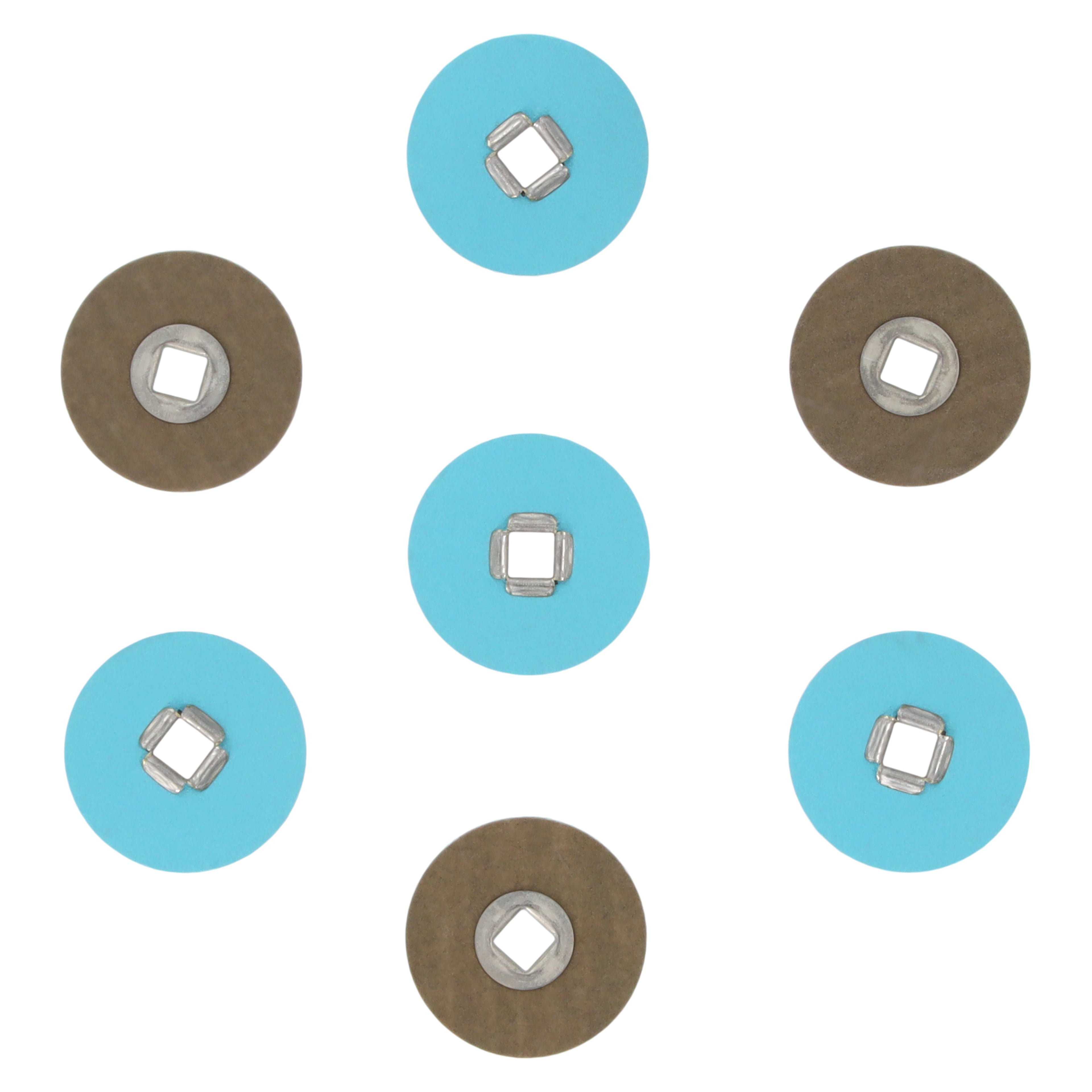 3M Sof-Lex Contouring and Polishing Discs, Square Eyelet Center, 5/8" (0.625"), Superfine, Light Blue, 100/Pk, 1958SF