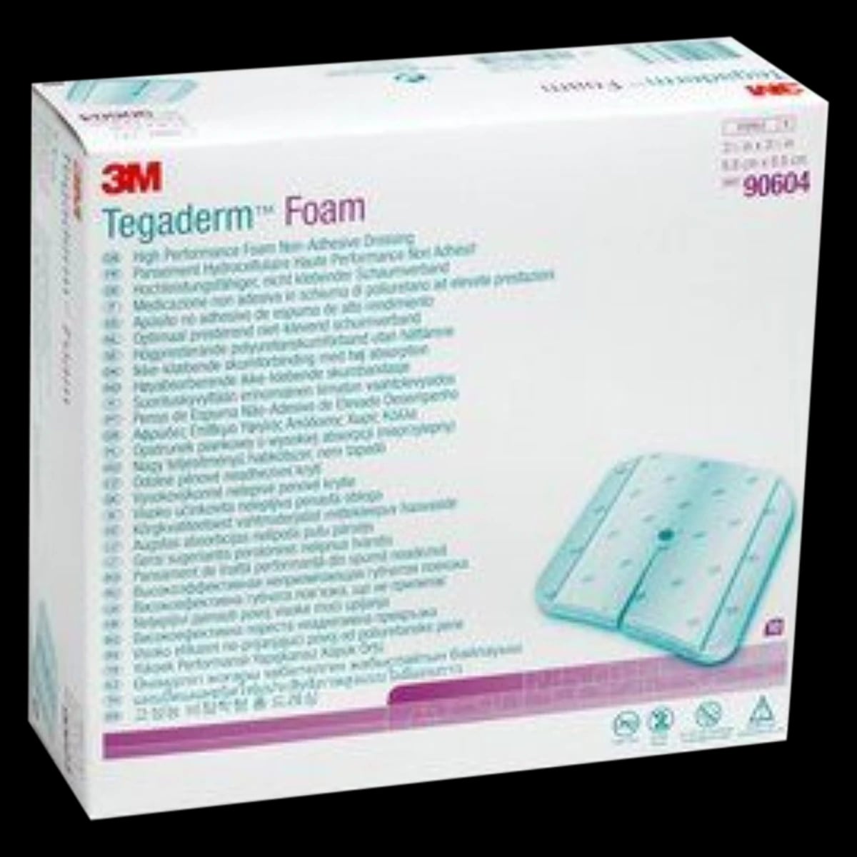 3M Tegaderm Foam Dressing, Non-Adhesive, Sterile, 3-1/2" x 3-1/2" (8.9 cm x 8.9 cm), Tan, Superabsorber, Latex-Free