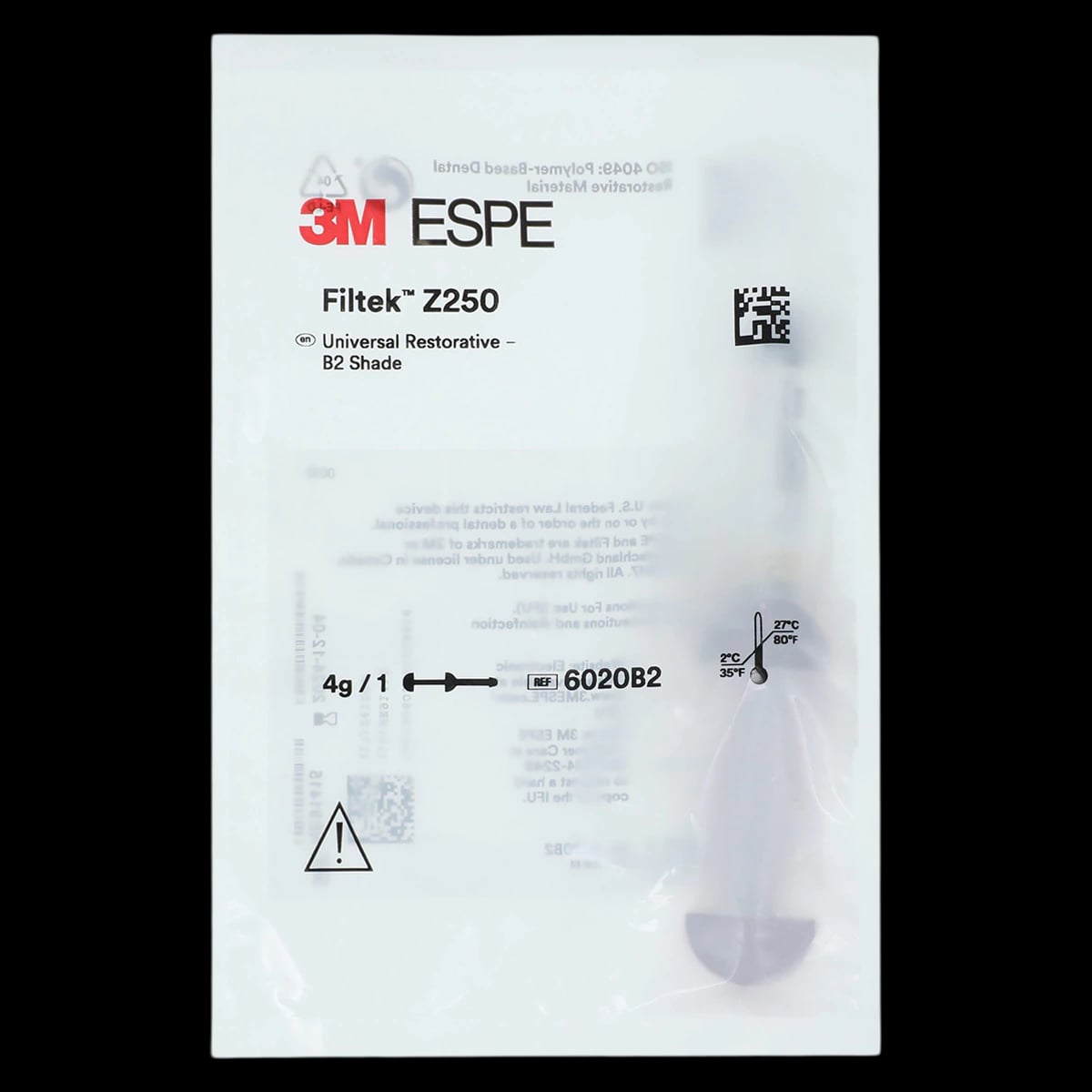 3M Filtek Z250 Universal Restorative Composite, Syringe Refill, 4 g, Shade B2, 1/Pk, 6020B2