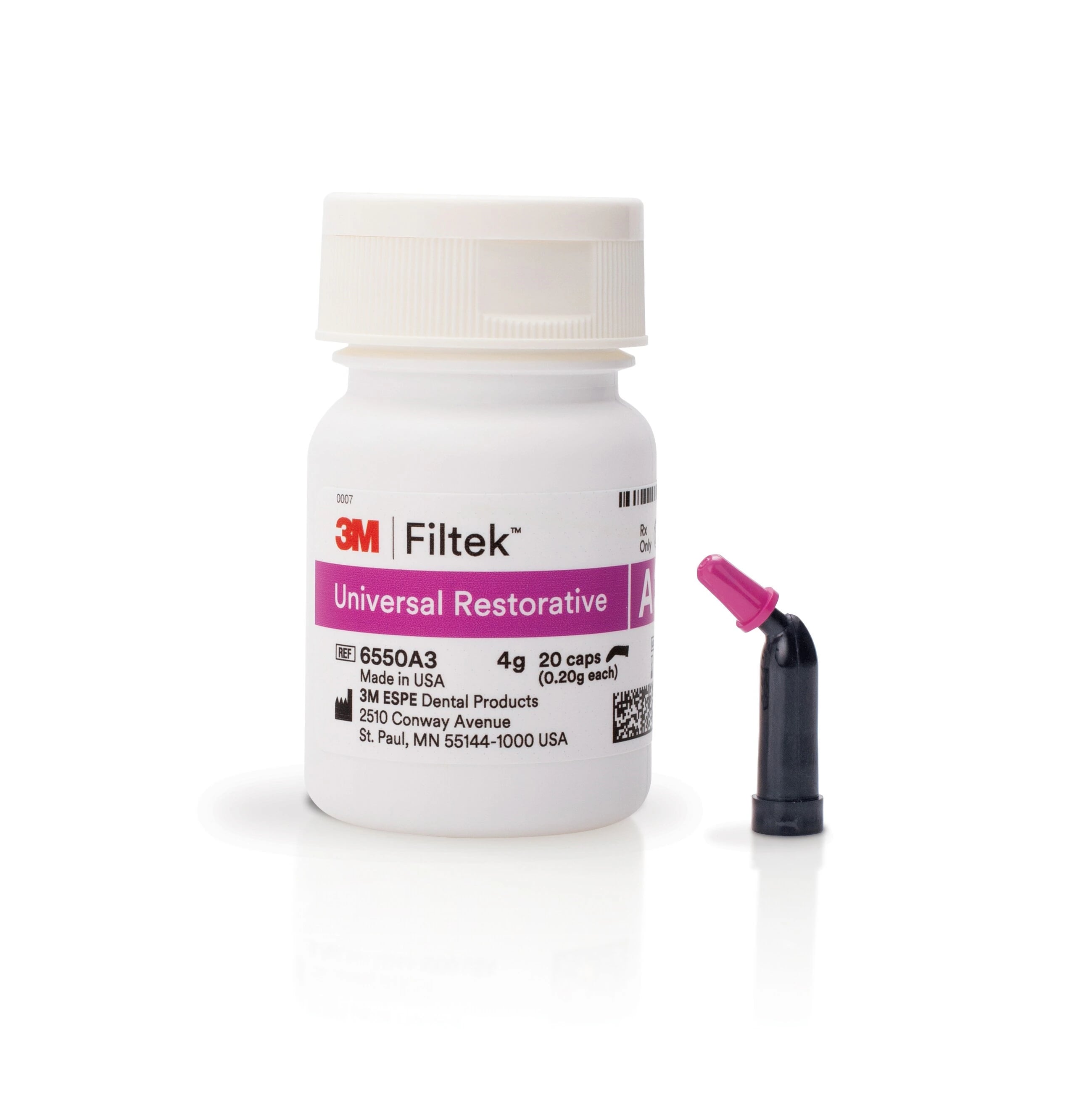 3M Filtek Universal Restorative Capsules, Shade A3, 0.2 g, 20/Pack, 6550A3