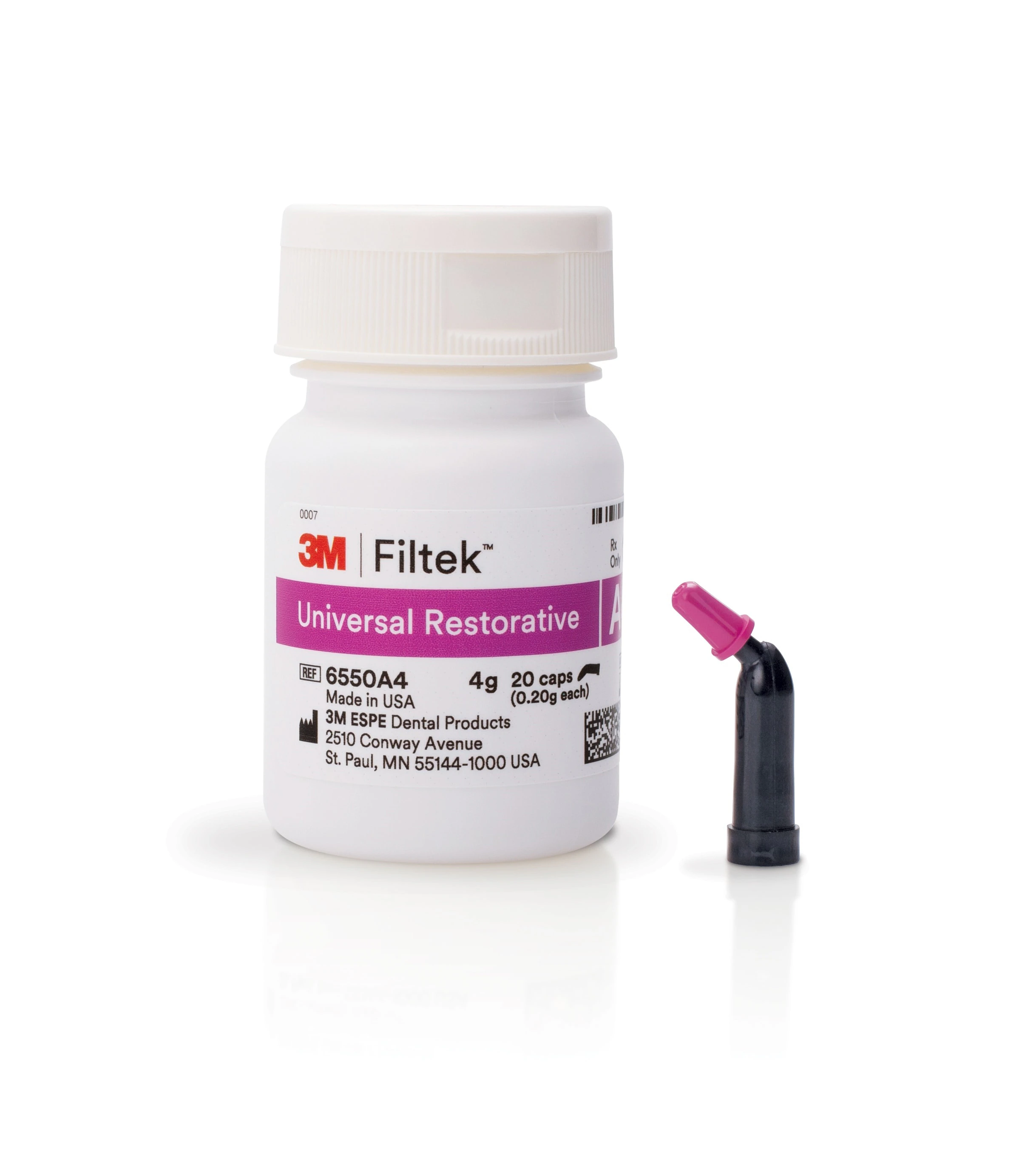 3M Filtek Universal Restorative Capsules, Shade A4, 0.2 g, 20/Box, 6550A4